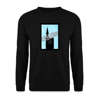 Straßburger Brezel im Elsass - Unisex Pullover - Schwarz - Vorne - Alina (178cm) & Michal (187cm)