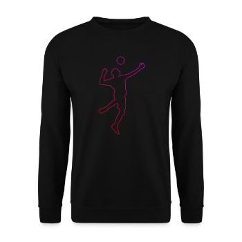 Fistball Herren Volleyball Faustballspieler - Unisex Pullover - Schwarz - Vorne - Alina (178cm) & Michal (187cm)