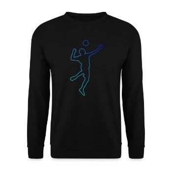 Fistball Herren Faustballspielen Volleyball - Unisex Pullover - Schwarz - Vorne - Alina (178cm) & Michal (187cm)