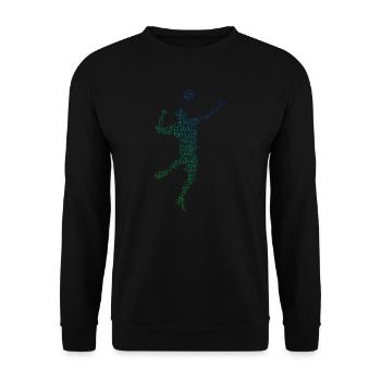 Fistball Damen Volleyball Faustballspielen - Unisex Pullover - Schwarz - Vorne - Alina (178cm) & Michal (187cm)