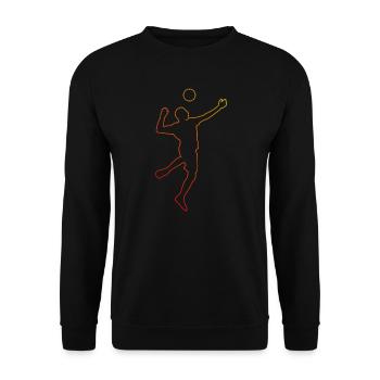 Fistball Faustballspielen Herren Faustballspieler - Unisex Pullover - Schwarz - Vorne - Alina (178cm) & Michal (187cm)