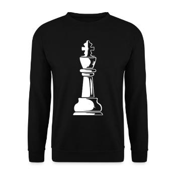 Chess King Chess Piece - Unisex Sweatshirt - black - Front - Alina (178cm) & Michal (187cm)