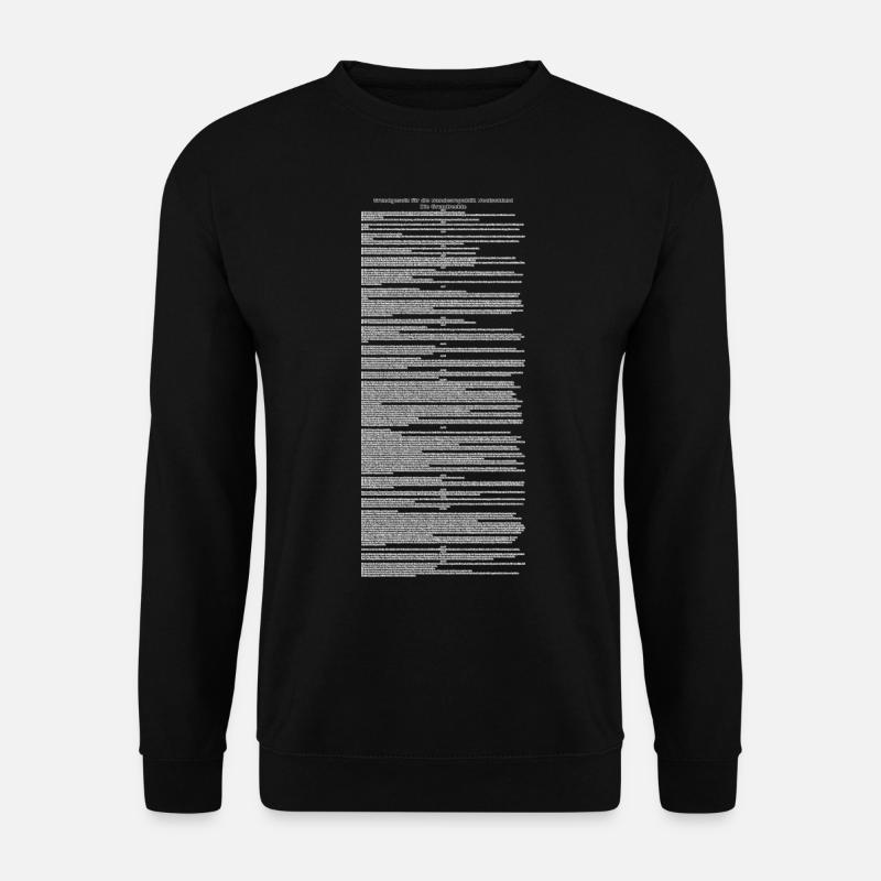 BRD Grundgesetz Grundrechte Art. 1-19 - Unisex Pullover - Schwarz
