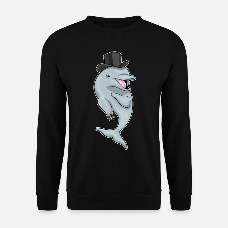 Dolphin Groom Wedding Ring - Unisex Sweatshirt - black