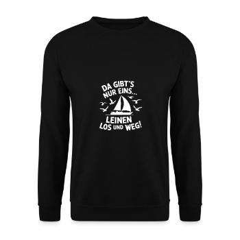 Leinen los und nichts wie weg! Wir legen ab! - Unisex Pullover - Schwarz - Vorne - Alina (178cm) & Michal (187cm)