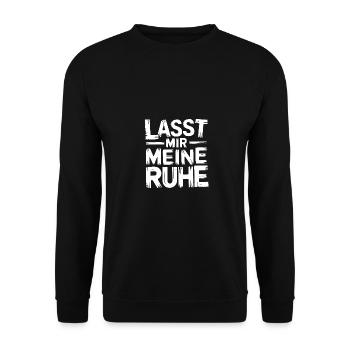 Lasst mir meine Ruhe - nicht stören - Unisex Pullover - Schwarz - Vorne - Alina (178cm) & Michal (187cm)