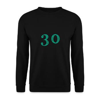 30 JAHRE. 30-jähriges JUBILÄUM. JUBILÄUM 30 JAHRE. 30 - Unisex Pullover - Schwarz - Vorne - Alina (178cm) & Michal (187cm)