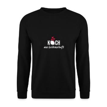 Koch Leidenschaft Liebe Topf Herzen Kochen Grillen - Unisex Pullover - Schwarz - Vorne - Alina (178cm) & Michal (187cm)