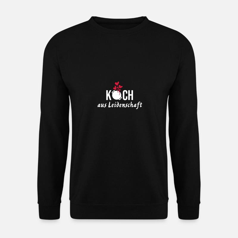 Koch Leidenschaft Liebe Topf Herzen Kochen Grillen - Unisex Pullover - Schwarz
