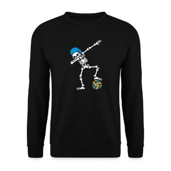 DAB DABBING Skelett Wasserball Halloween - Unisex Pullover - Schwarz - Vorne - Alina (178cm) & Michal (187cm)