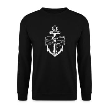 Sea Always Goes Anchor - Unisex Sweatshirt - black - Front - Alina (178cm) & Michal (187cm)