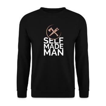Handwerker Stolz Bauen Symbol Axt Säge Logo icon - Unisex Pullover - Schwarz - Vorne - Alina (178cm) & Michal (187cm)
