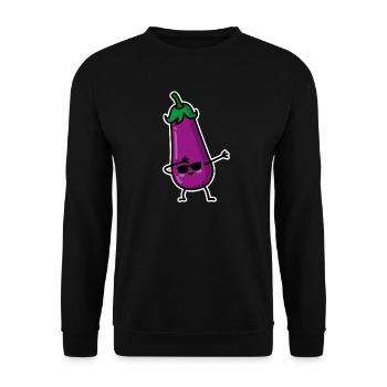 Dab Dabbing aubergine penis emoji texting meme sex - Unisex Sweatshirt - black - Front - Alina (178cm) & Michal (187cm)