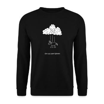 färt aus allen wolken, Pferd mit Rädern, Wetter - Unisex Pullover - Schwarz - Vorne - Alina (178cm) & Michal (187cm)