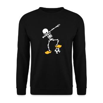 Dab dabbing Skelett Niederlande Orange Fußball-Europameisterschaft - Unisex Pullover - Schwarz - Vorne - Alina (178cm) & Michal (187cm)
