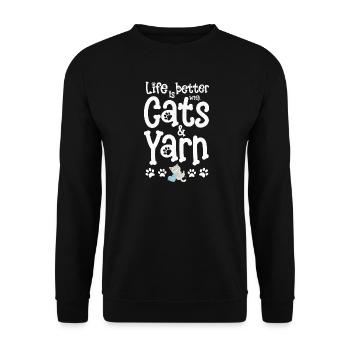 Katze Katzen - Unisex Pullover - Schwarz - Vorne - Alina (178cm) & Michal (187cm)