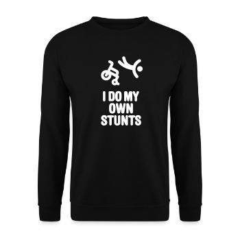 Fauteuil roulant de course en fauteuil roulant Je fais mes propres cascades - Sweat-shirt Unisexe - noir - Devant - Alina (178cm) & Michal (187cm)