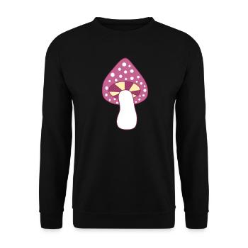 Mushroom fly agaric violet pattern customizable - Unisex Sweatshirt - black - Front - Alina (178cm) & Michal (187cm)