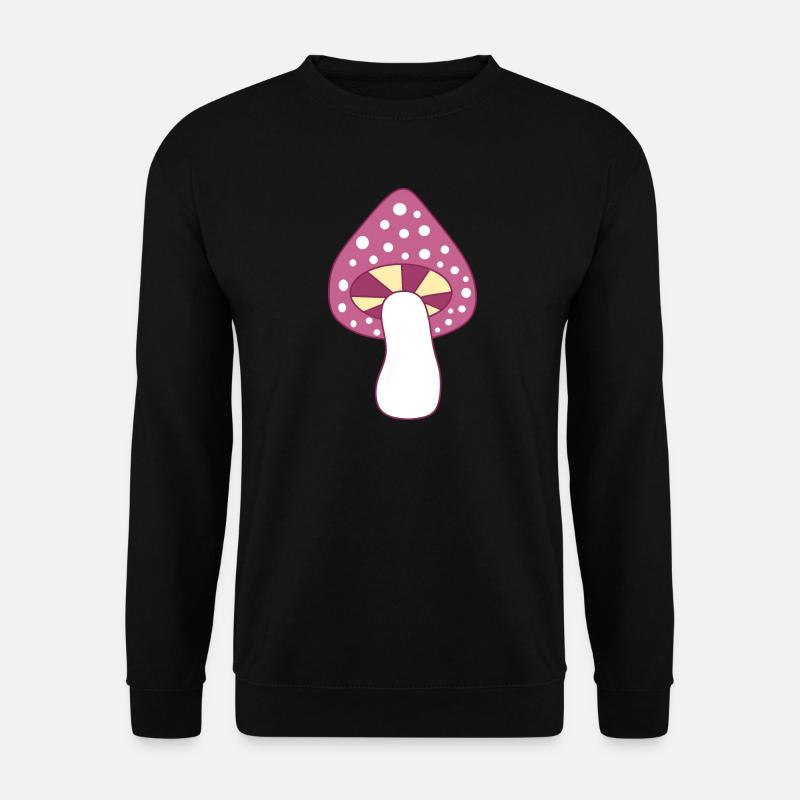 Mushroom fly agaric violet pattern customizable - Unisex Sweatshirt - black