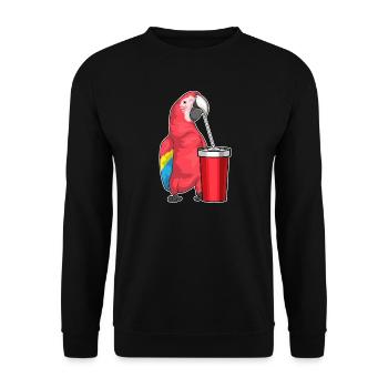 Papagei Becher to go - Unisex Pullover - Schwarz - Vorne - Alina (178cm) & Michal (187cm)
