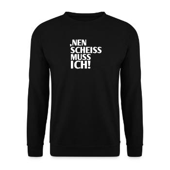 Nein Scheiss Muss Ich - Unisex Pullover - Schwarz - Vorne - Alina (178cm) & Michal (187cm)