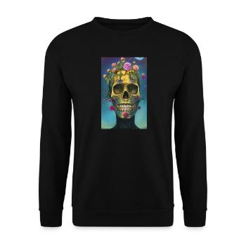 Beautiful fantasy Skull - Unisex Sweatshirt - black - Front - Alina (178cm) & Michal (187cm)