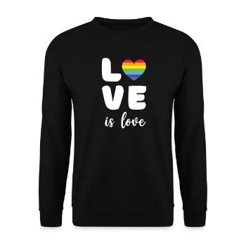 Mois de la fierté - L’amour c’est l’amour - Sweat-shirt Unisexe - noir - Devant - Alina (178cm) & Michal (187cm)