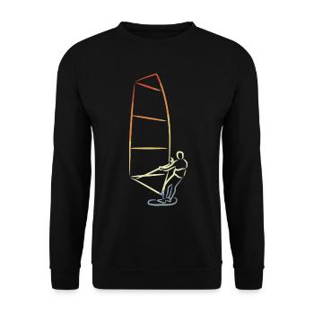 Vintage Windsurfer - Unisex Pullover - Schwarz - Vorne - Alina (178cm) & Michal (187cm)