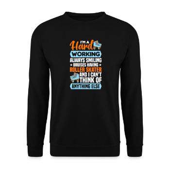 design de patins à roulettes - Sweat-shirt Unisexe - noir - Devant - Alina (178cm) & Michal (187cm)