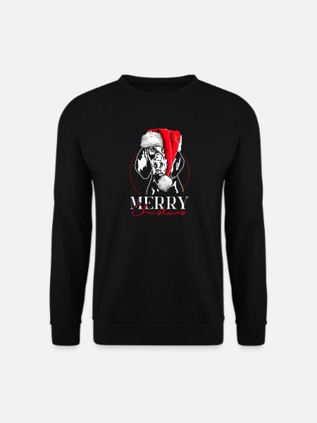Santa Black and Tan Coonhound Merry Christmas Hund - Unisex Pullover - Schwarz