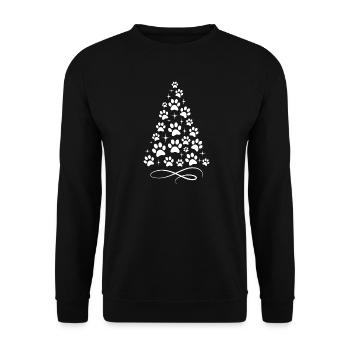 Paw Print - Christmas Tree - Unisex Sweatshirt - black - Front - Alina (178cm) & Michal (187cm)