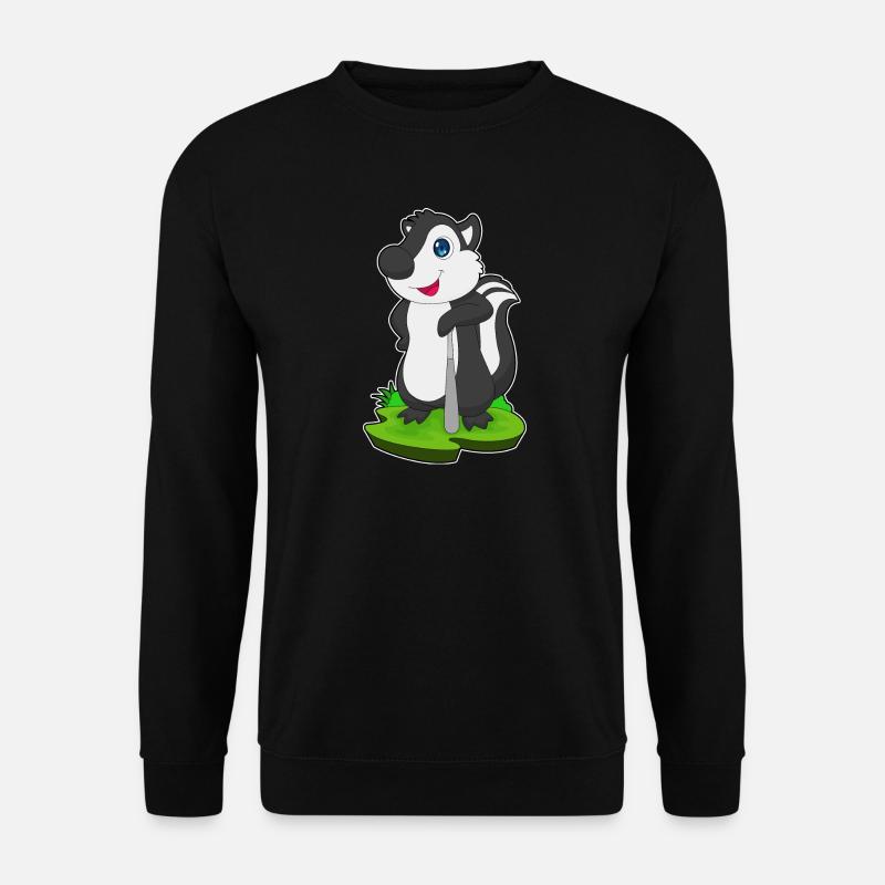 Stinktier Baseball Baseballschläger Sport - Unisex Pullover - Schwarz