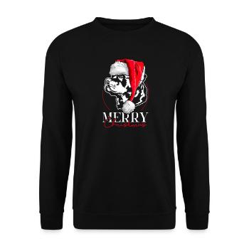 Père Noël Rottweiler Joyeux Noël Chiens Wilsigns - Sweat-shirt Unisexe - noir - Devant - Alina (178cm) & Michal (187cm)