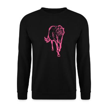Pferd rosa pink - Unisex Pullover - Schwarz - Vorne - Alina (178cm) & Michal (187cm)