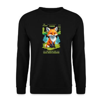 Der schlaue Fuchs vom Land - Unisex Pullover - Schwarz - Vorne - Alina (178cm) & Michal (187cm)