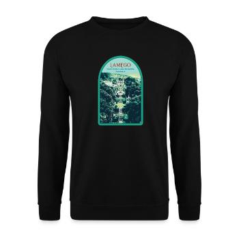 Lamego, Sanctuary of Our Lady of Remedies - Unisex Sweatshirt - black - Front - Alina (178cm) & Michal (187cm)