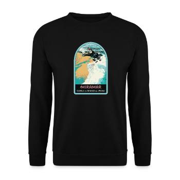 Senhor da Pedra Kapelle, Strand von Miramar - Unisex Pullover - Schwarz - Vorne - Alina (178cm) & Michal (187cm)