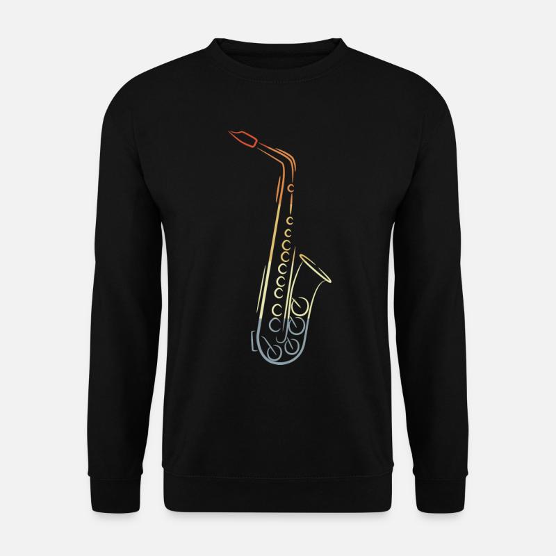 Dessin de saxophone vintage - Sweat-shirt Unisexe - noir