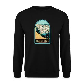 Illustration Albufeira aerial view - Unisex Sweatshirt - black - Front - Alina (178cm) & Michal (187cm)