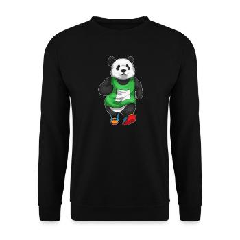 Panda Jogger Jogging Sport - Sweat-shirt Unisexe - noir - Devant - Alina (178cm) & Michal (187cm)