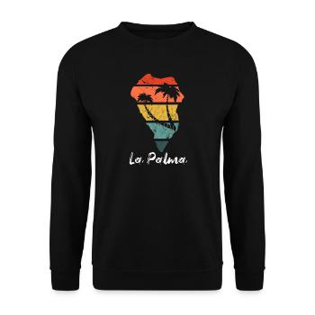La Palma Outline Map Îles Canaries Vacances vintage rétro - Sweat-shirt Unisexe - noir - Devant - Alina (178cm) & Michal (187cm)