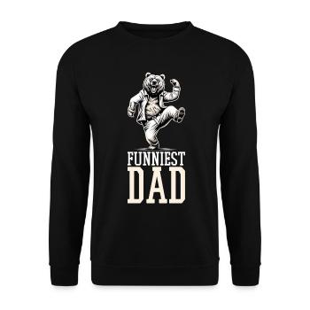 Funniest Father Dancing Bear Gift - Unisex Sweatshirt - black - Front - Alina (178cm) & Michal (187cm)
