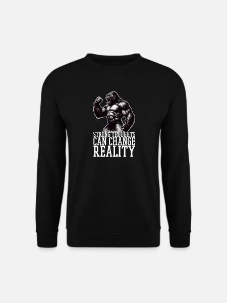 Sarke Gedanken Gorilla Motivation Geschenk - Unisex Pullover - Schwarz