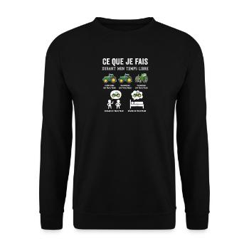 Humour Tracteur Cadeau homme femme enfant Agricult - Sweat-shirt Unisexe - noir - Devant - Alina (178cm) & Michal (187cm)