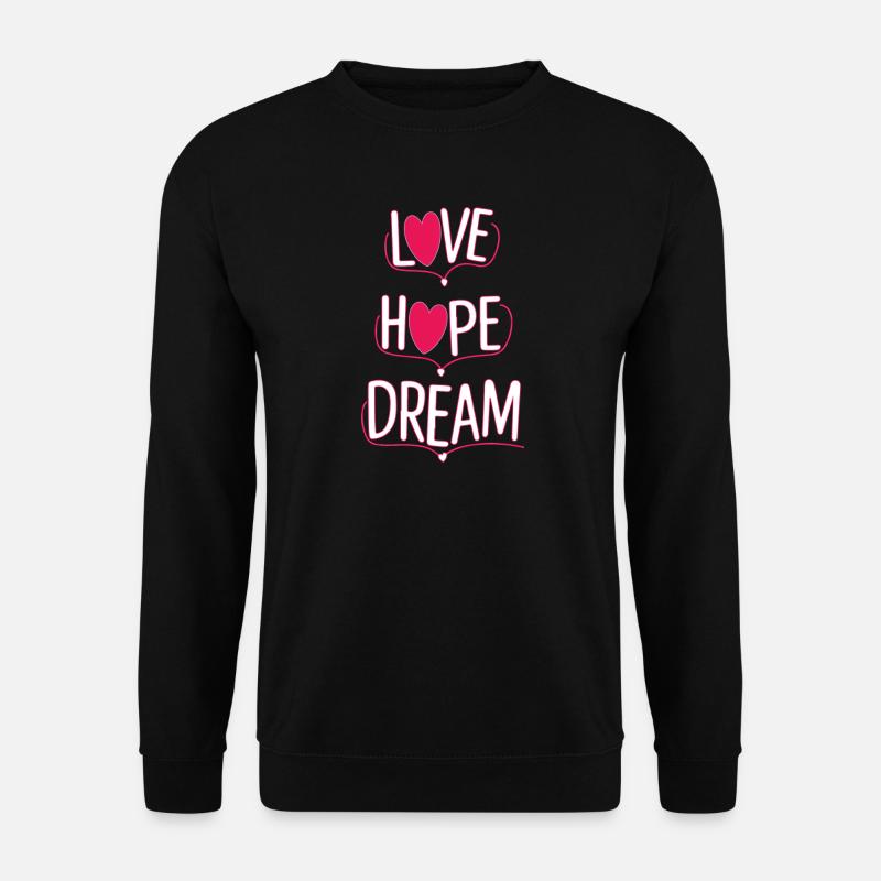 Liebe Hoffnung Traum Neon Herz Design - Unisex Pullover - Schwarz