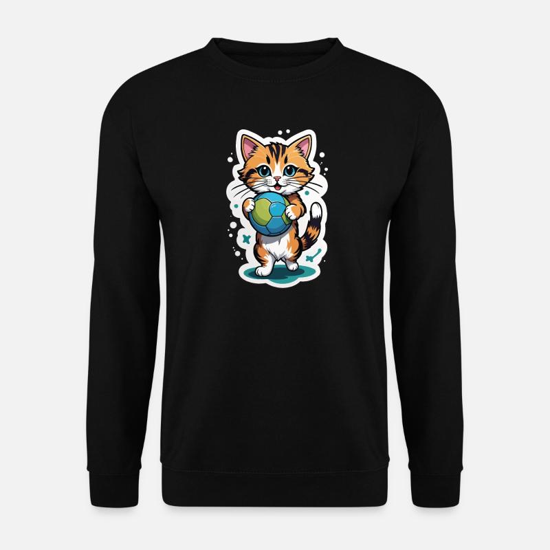 Katzen mit Ball Design - Unisex Pullover - Schwarz