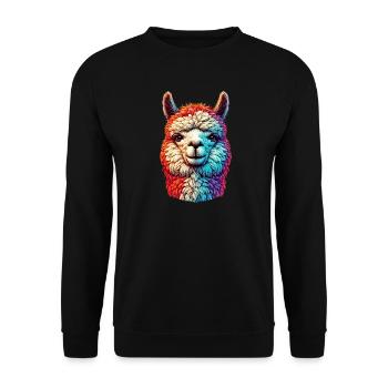 Alpaca - Unisex Sweatshirt - black - Front - Alina (178cm) & Michal (187cm)