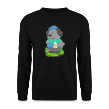 Hund Bier - Unisex Pullover - Schwarz - Vorne - Alina (178cm) & Michal (187cm)