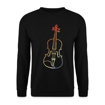 Vintage Violin Drawing - Unisex Sweatshirt - black - Front - Alina (178cm) & Michal (187cm)
