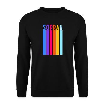 Chor - Sopran Retro Streifen - Unisex Pullover - Schwarz - Vorne - Alina (178cm) & Michal (187cm)